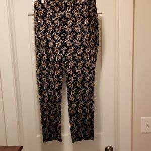 St. John Black and Gold Knit Pants